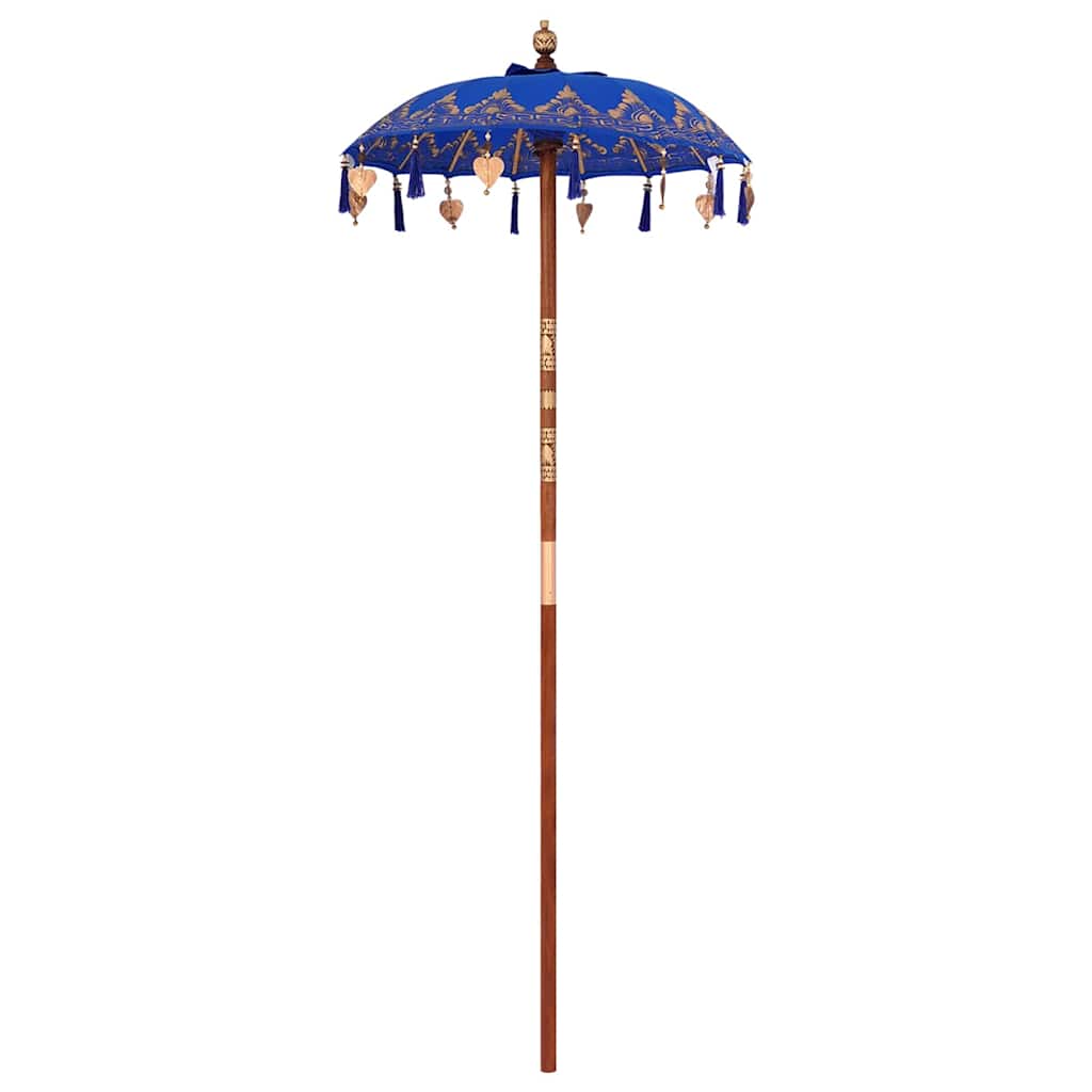 vidaXL Balinese Parasol Crème (90-100) x 260 cm Katoen en massief hout