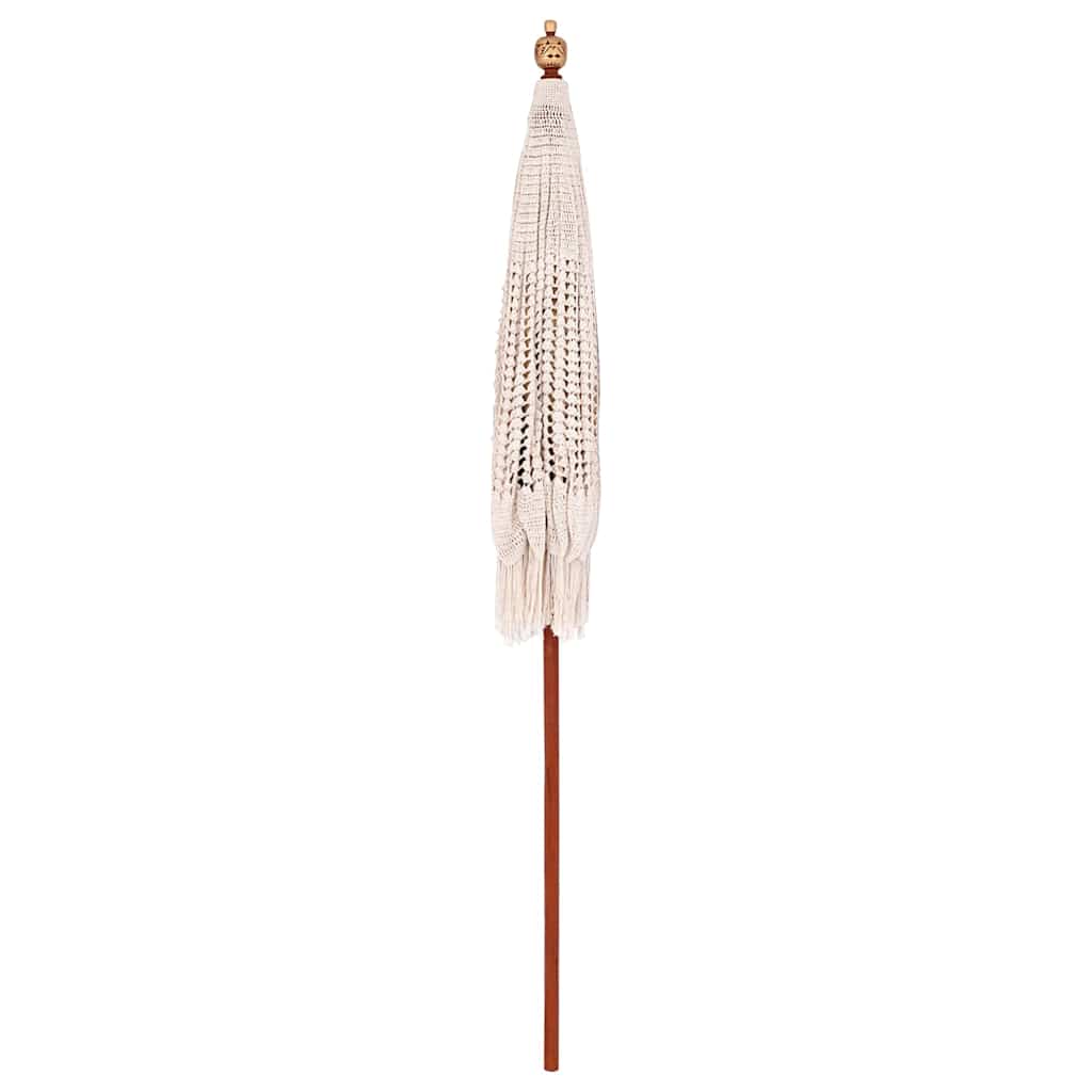 vidaXL Parasol Crème (185-195) x 250 cm Katoen en massief hout