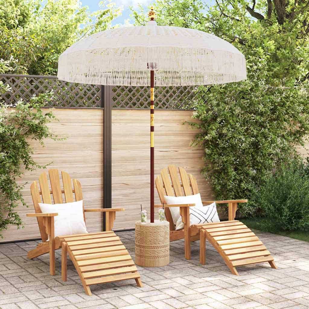 vidaXL Parasol Crème (185-195) x 250 cm Katoen en massief hout