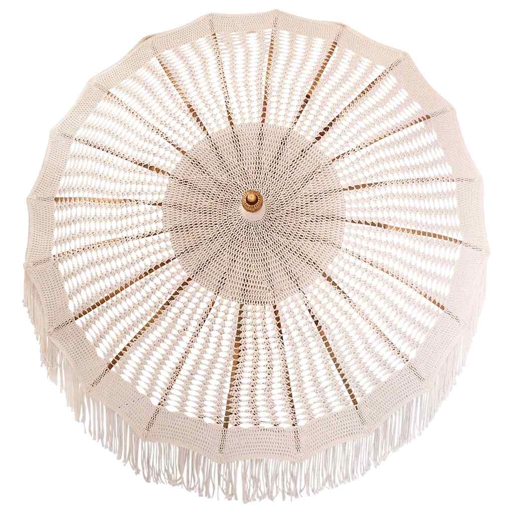 vidaXL Parasol Crème (185-195) x 250 cm Katoen en massief hout