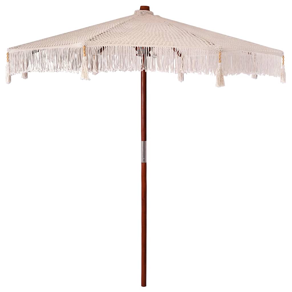 vidaXL Parasol Crème (185-195) x 250 cm Katoen en massief hout