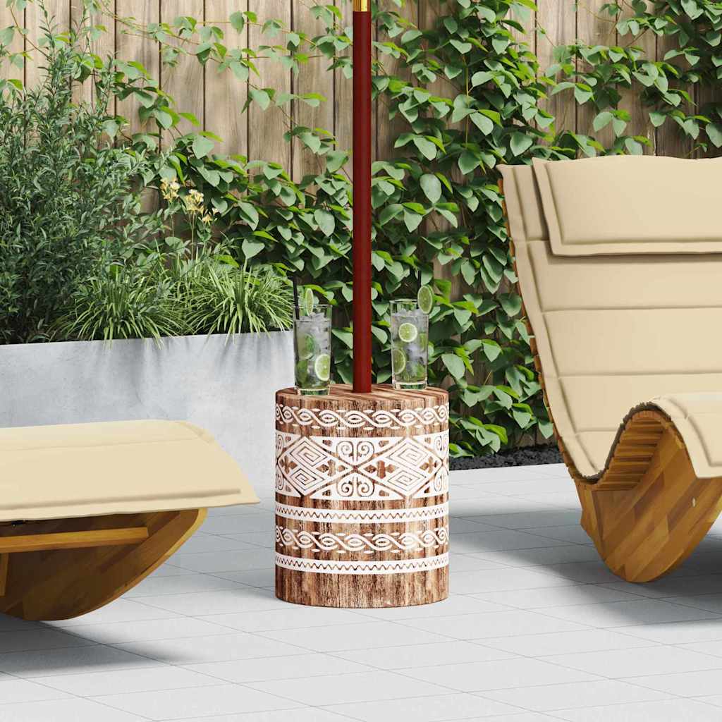 vidaXL Parasolvoet Anders Bruin Ø34 x 40 cm Massief hout