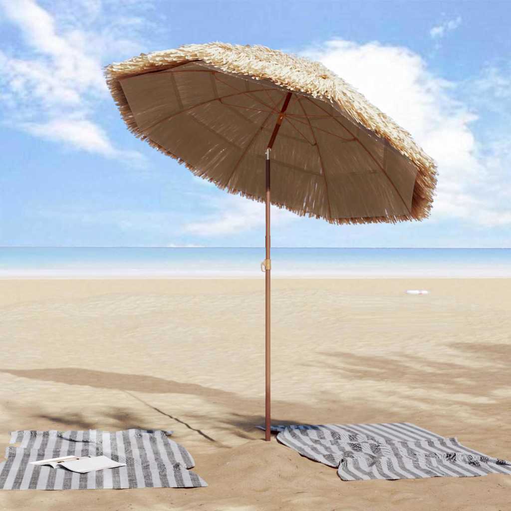 vidaXL Strandparasol Bruin Ø 160 x 196 cm Staal