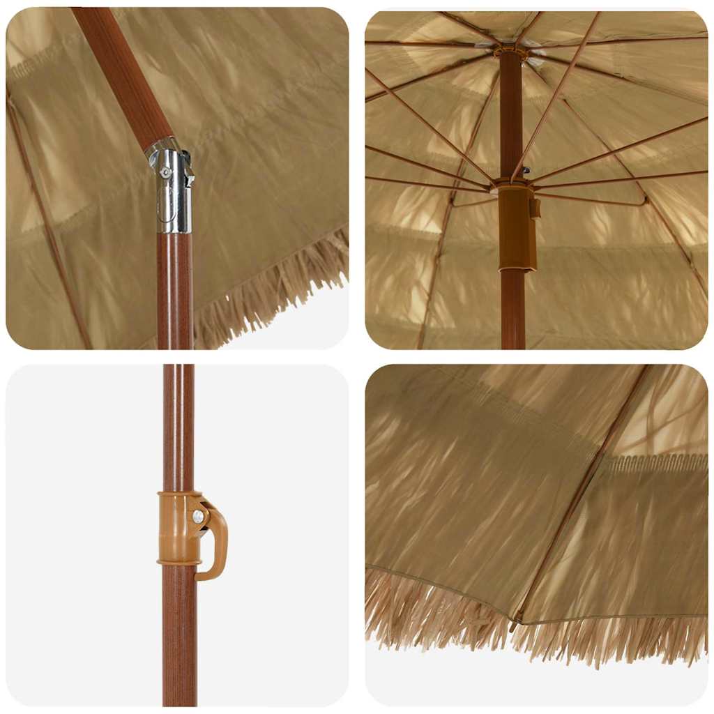 vidaXL Strandparasol Bruin Ø 160 x 196 cm Staal