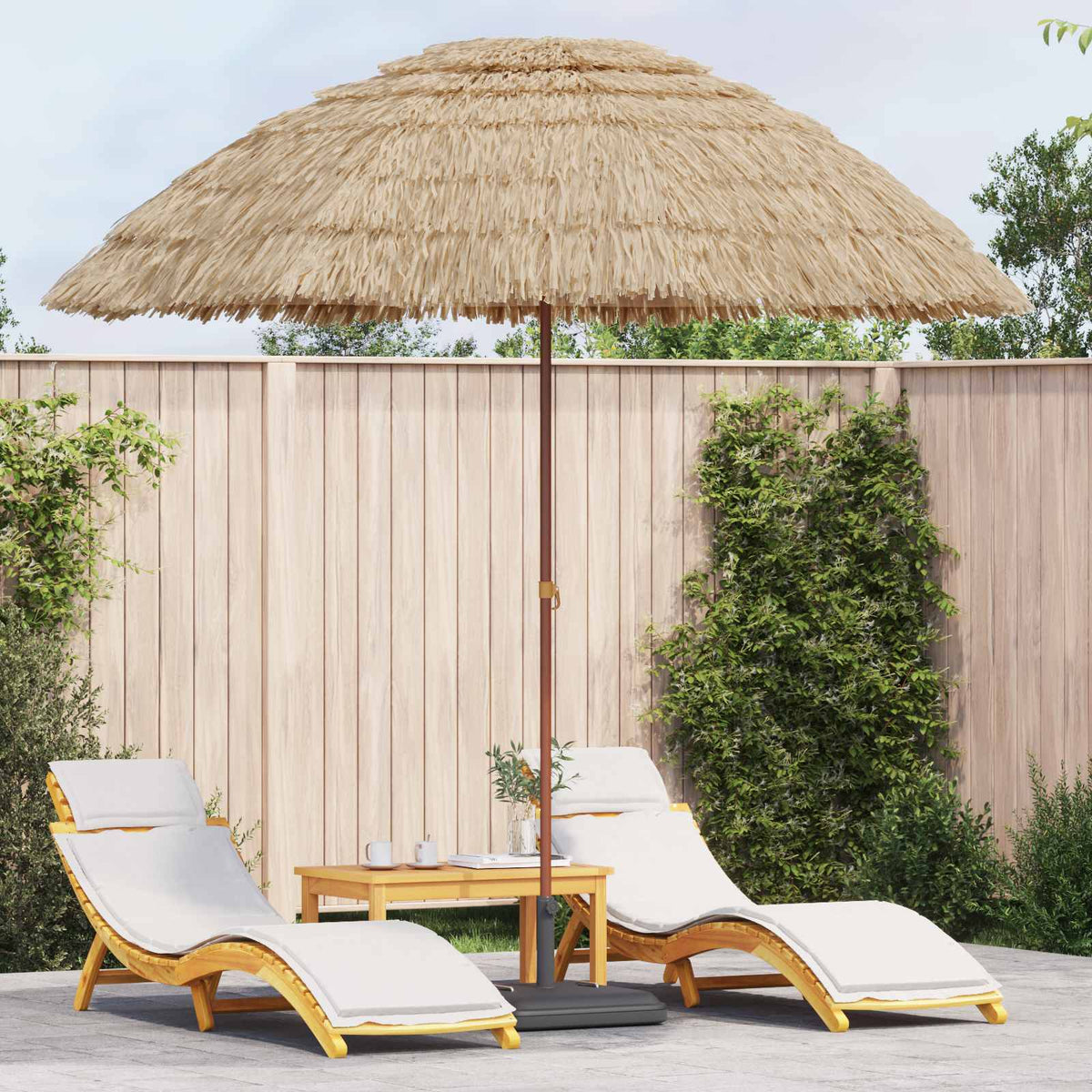 vidaXL Strandparasol Bruin Ø 160 x 196 cm Staal