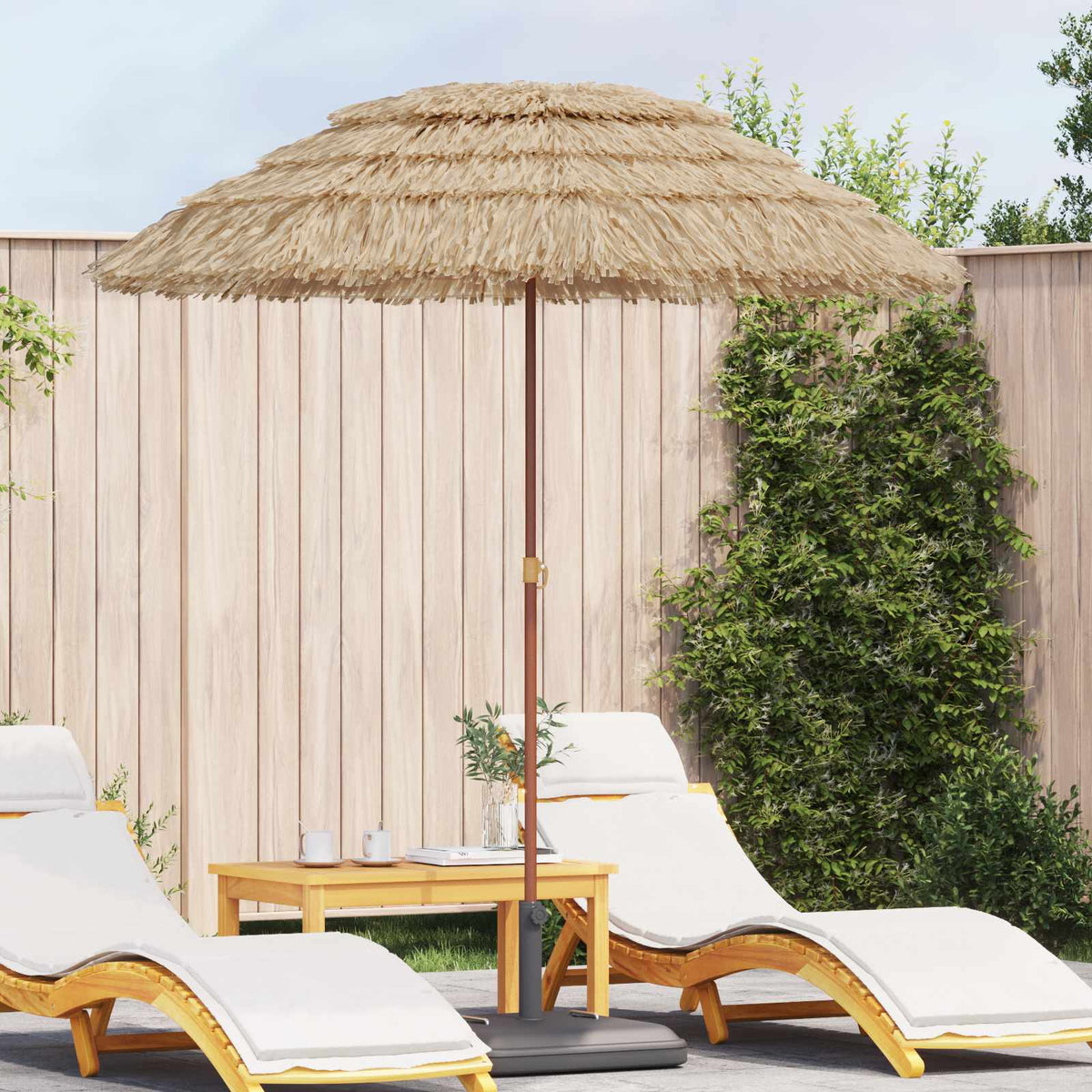 vidaXL Strandparasol Bruin Ø 160 x 196 cm Staal