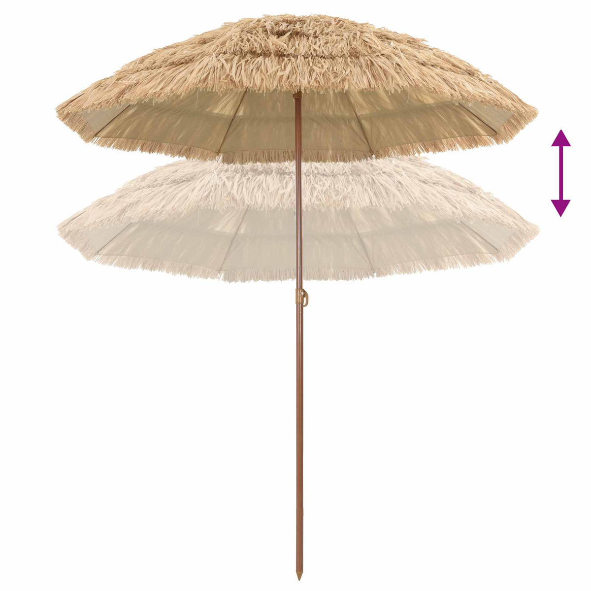 vidaXL Strandparasol Bruin Ø 160 x 196 cm Staal