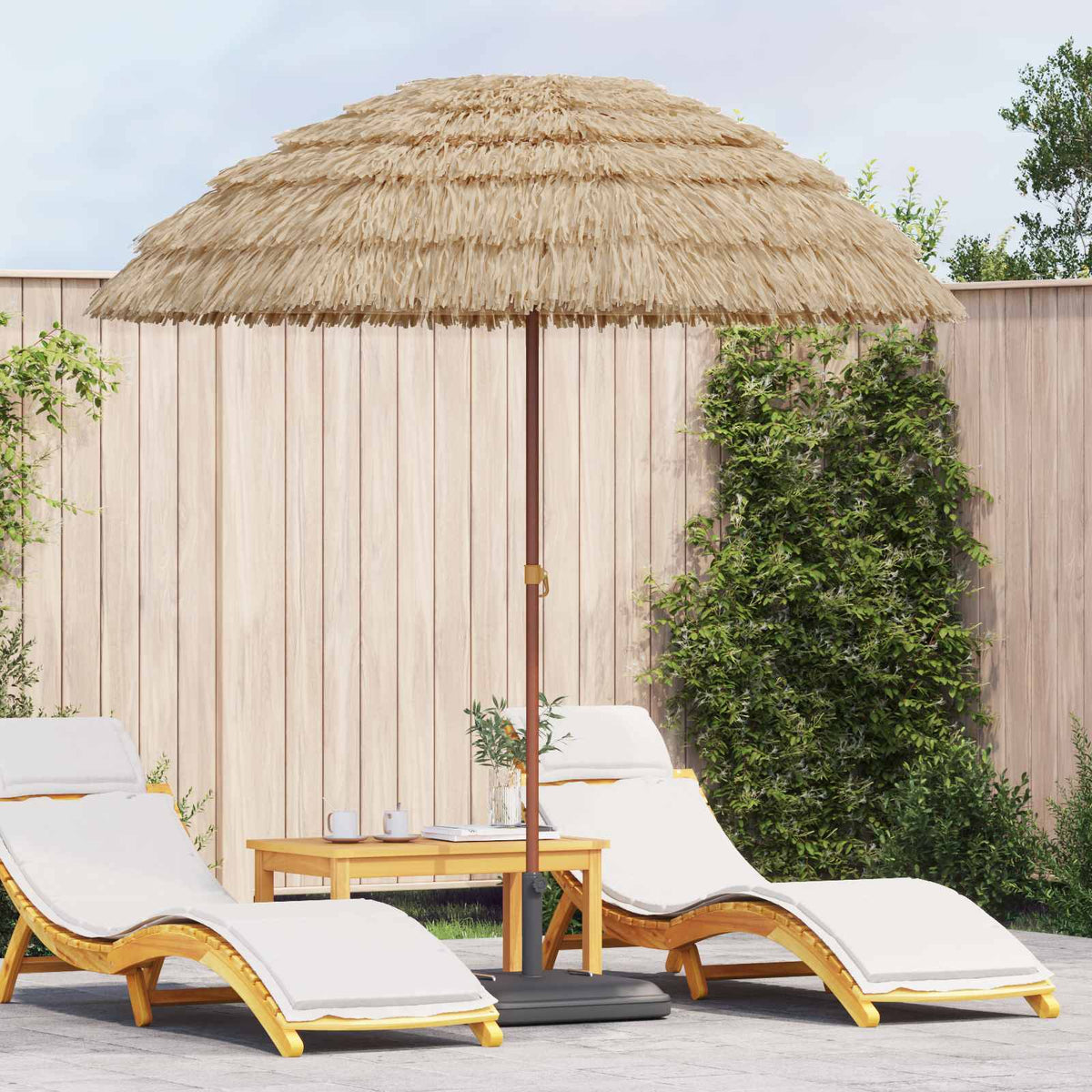 vidaXL Strandparasol Bruin Ø 160 x 196 cm Staal