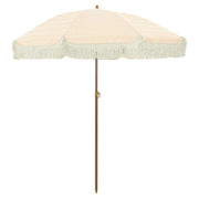 vidaXL Parasol Geel en Wit Ø 160 x 195 cm Staal