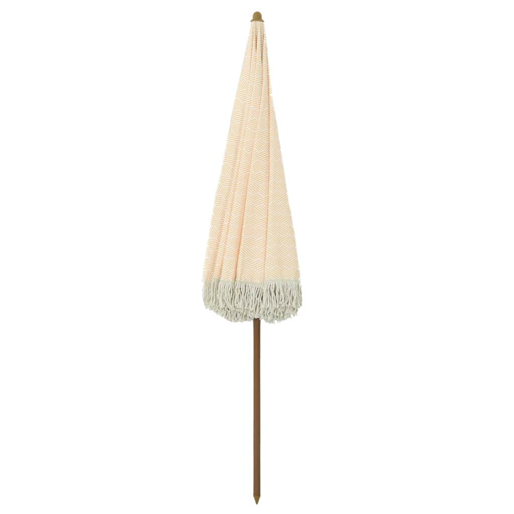 vidaXL Parasol Geel en Wit Ø 160 x 195 cm Staal