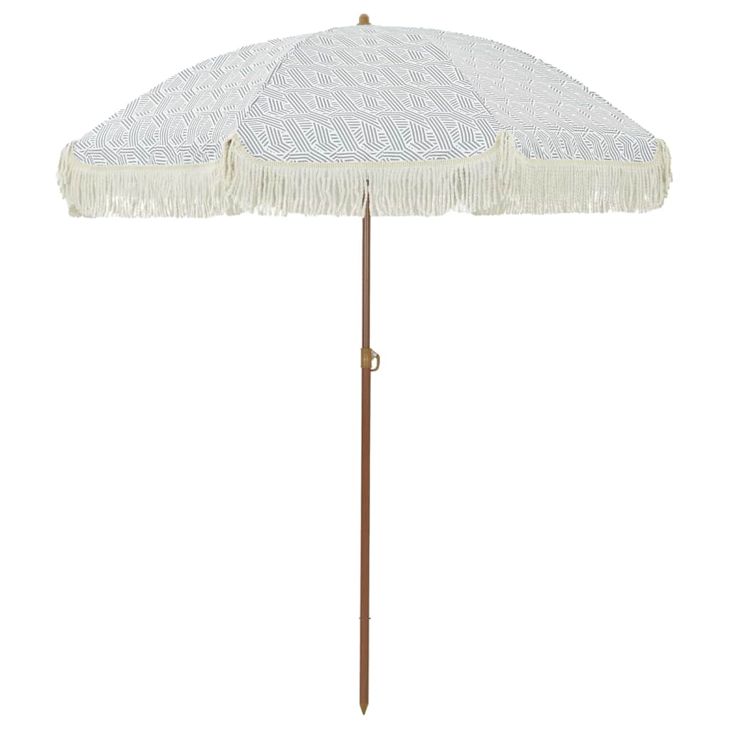 vidaXL Parasol Geel en Wit Ø 160 x 195 cm Staal