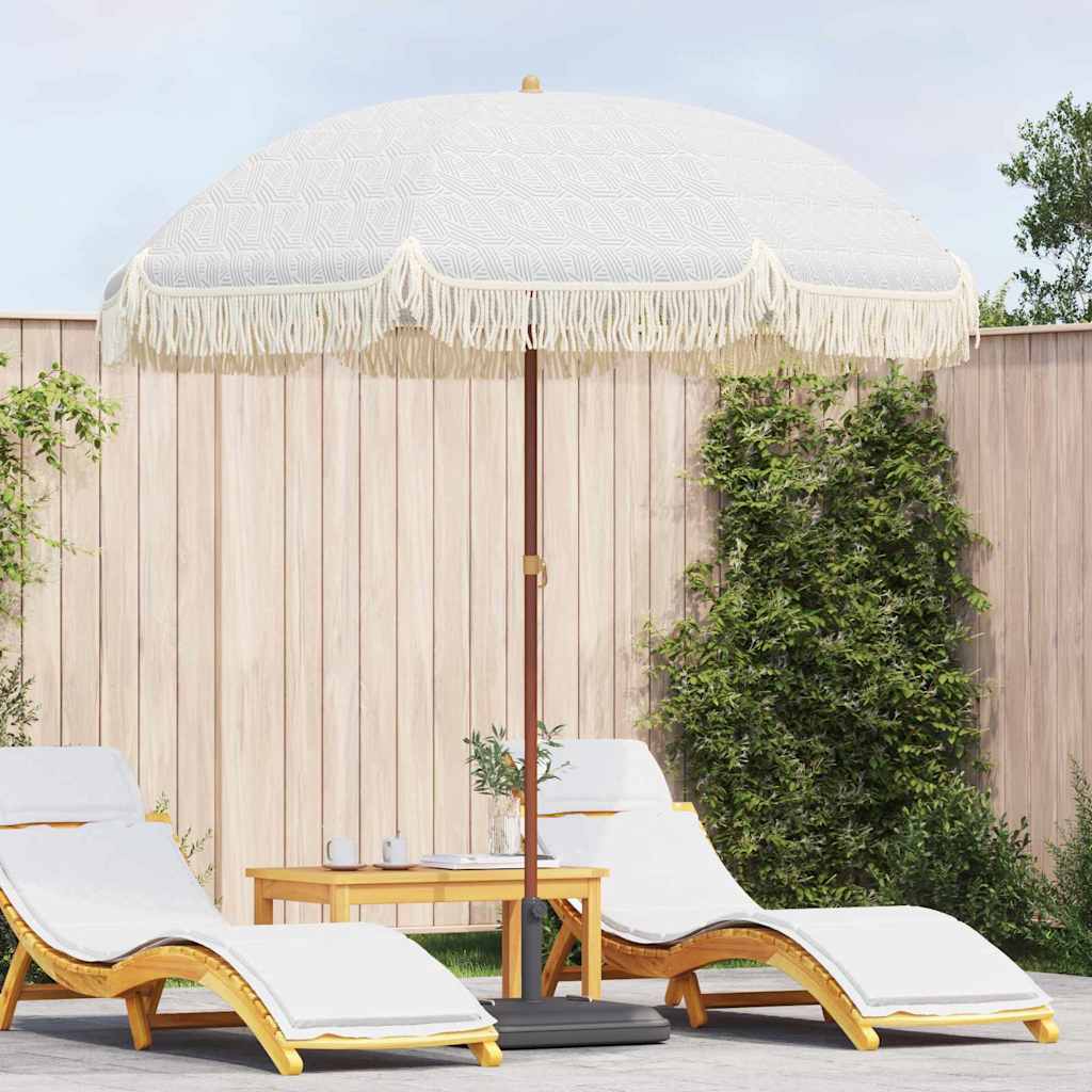 vidaXL Parasol Geel en Wit Ø 205 x 209 cm Staal