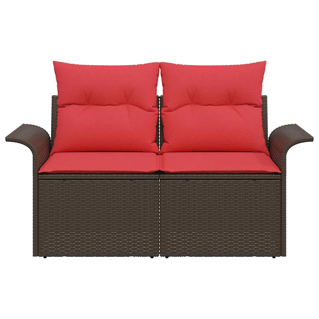 vidaXL Tuinbank met kussen 141 x 62 x 69 cm poly rattan