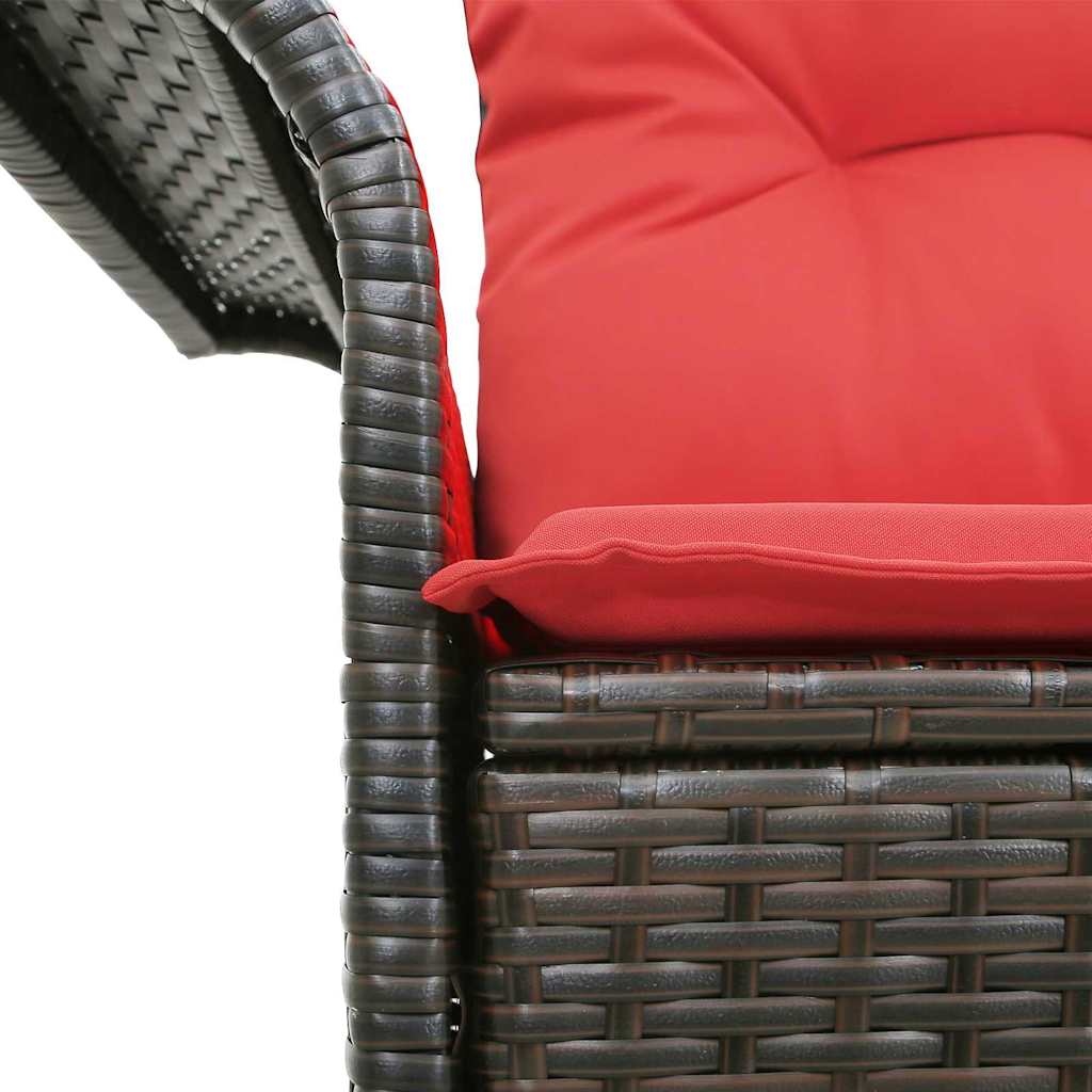 vidaXL Tuinbank met kussen 141 x 62 x 69 cm poly rattan