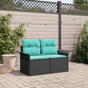 vidaXL Tuinbank met kussen 141 x 62 x 69 cm poly rattan