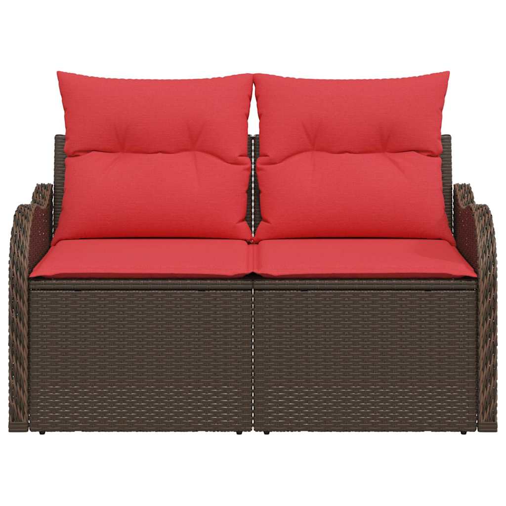 vidaXL Tuinbank met kussen 121 x 62 x 69 cm poly rattan