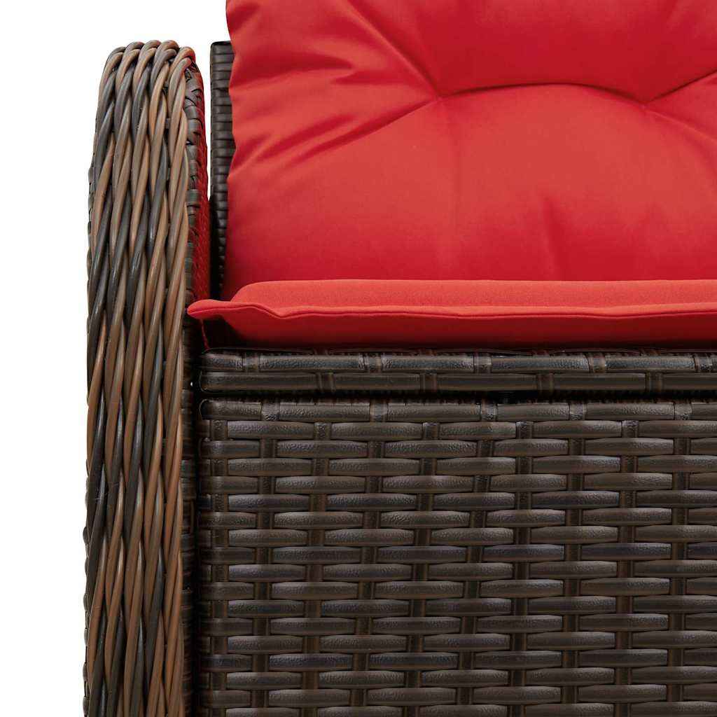 vidaXL Tuinbank met kussen 121 x 62 x 69 cm poly rattan