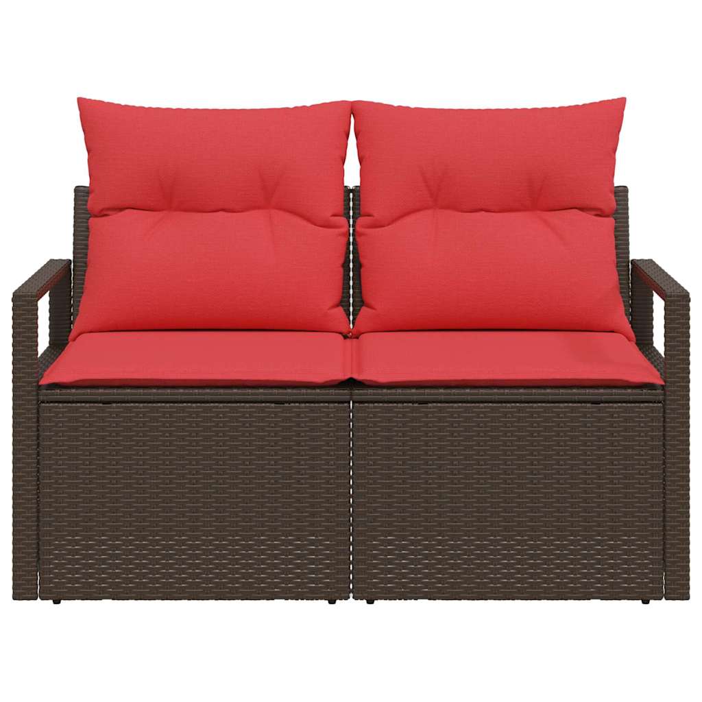 vidaXL Tuinbank met kussen 120 x 62 x 69 cm poly rattan