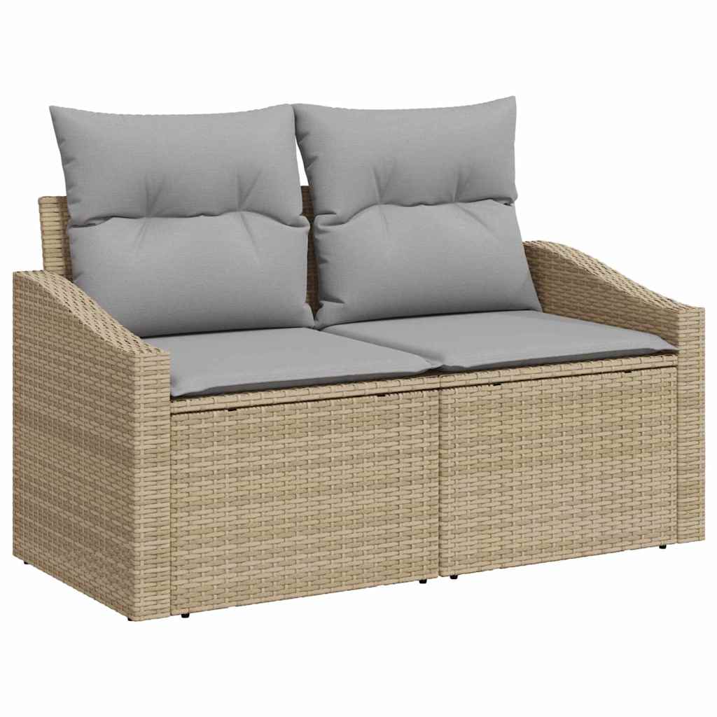 vidaXL Tuinbank met kussen Zwart 123 x 62 x 69cm poly rattan