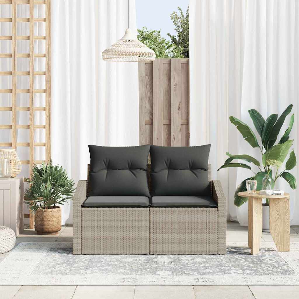 vidaXL Tuinbank met kussen Zwart 123 x 62 x 69cm poly rattan