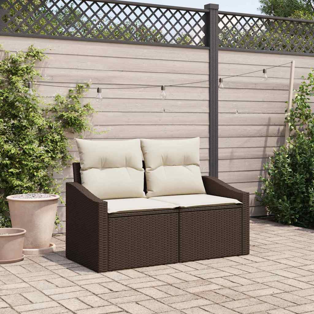 vidaXL Tuinbank met kussen Zwart 123 x 62 x 69cm poly rattan