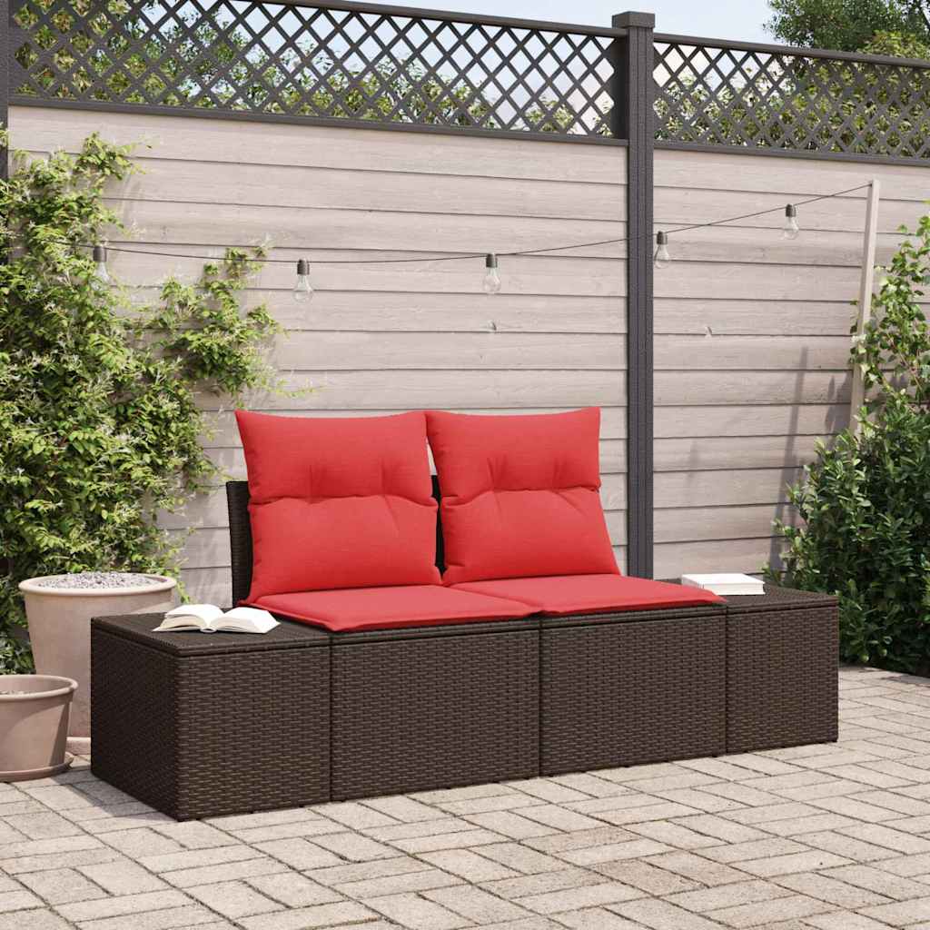 vidaXL Tuinbank met kussen 184 x 62 x 69 cm poly rattan