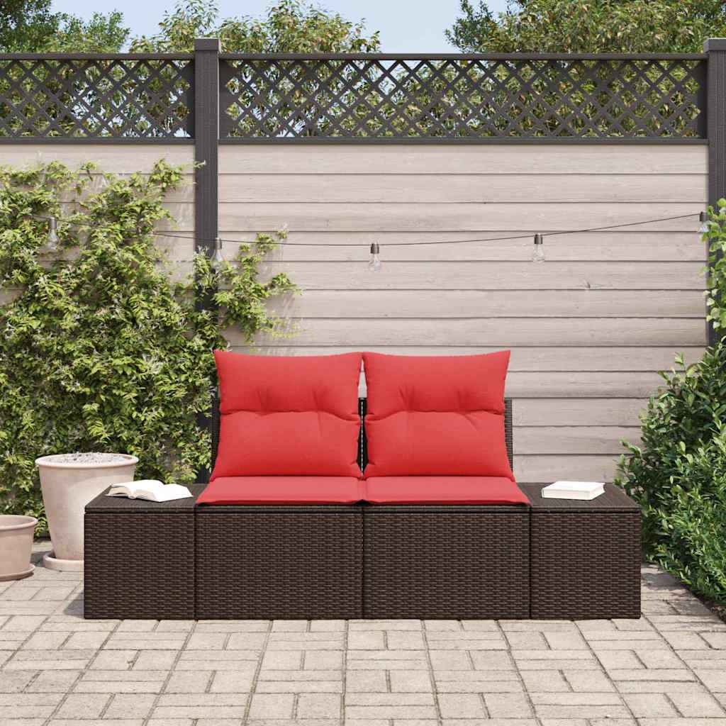 vidaXL Tuinbank met kussen 184 x 62 x 69 cm poly rattan