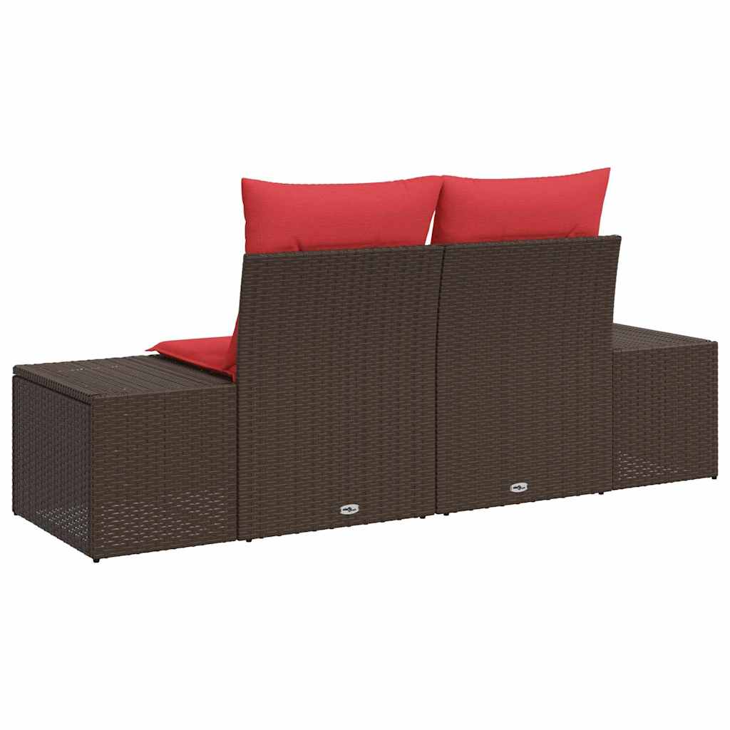 vidaXL Tuinbank met kussen 184 x 62 x 69 cm poly rattan