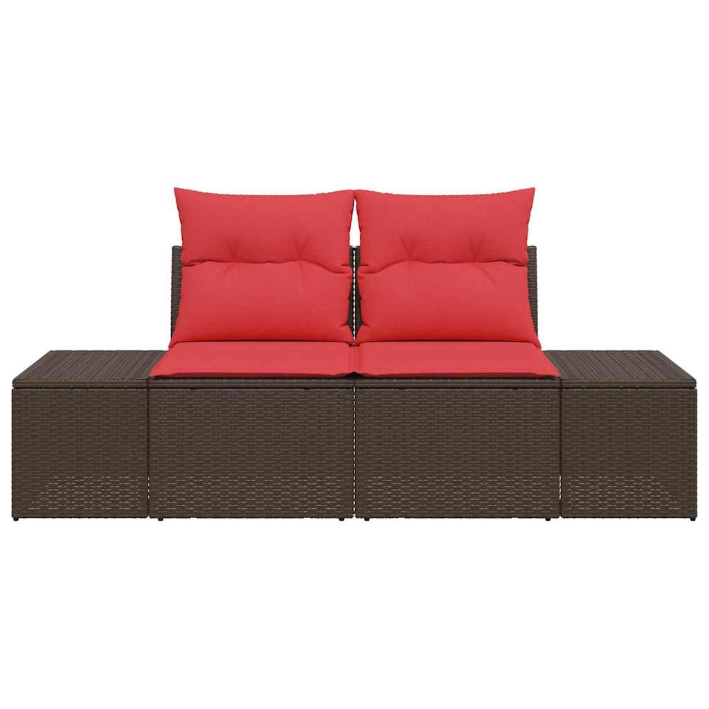 vidaXL Tuinbank met kussen 184 x 62 x 69 cm poly rattan