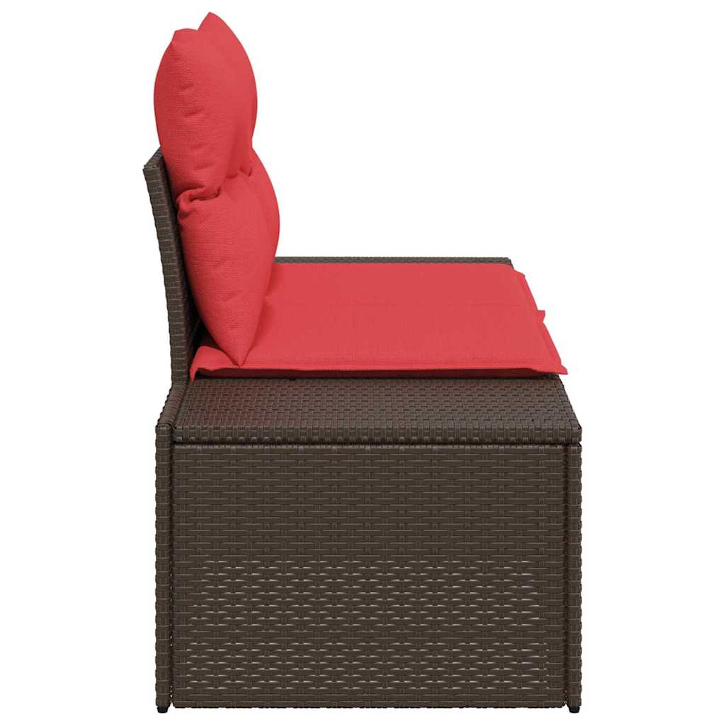 vidaXL Tuinbank met kussen 184 x 62 x 69 cm poly rattan
