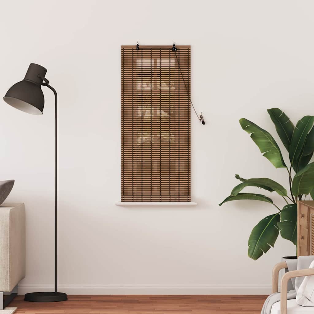 vidaXL Raambuiten & Gordijnen met gordijnen Bruin 60 x 160 cm Bamboe