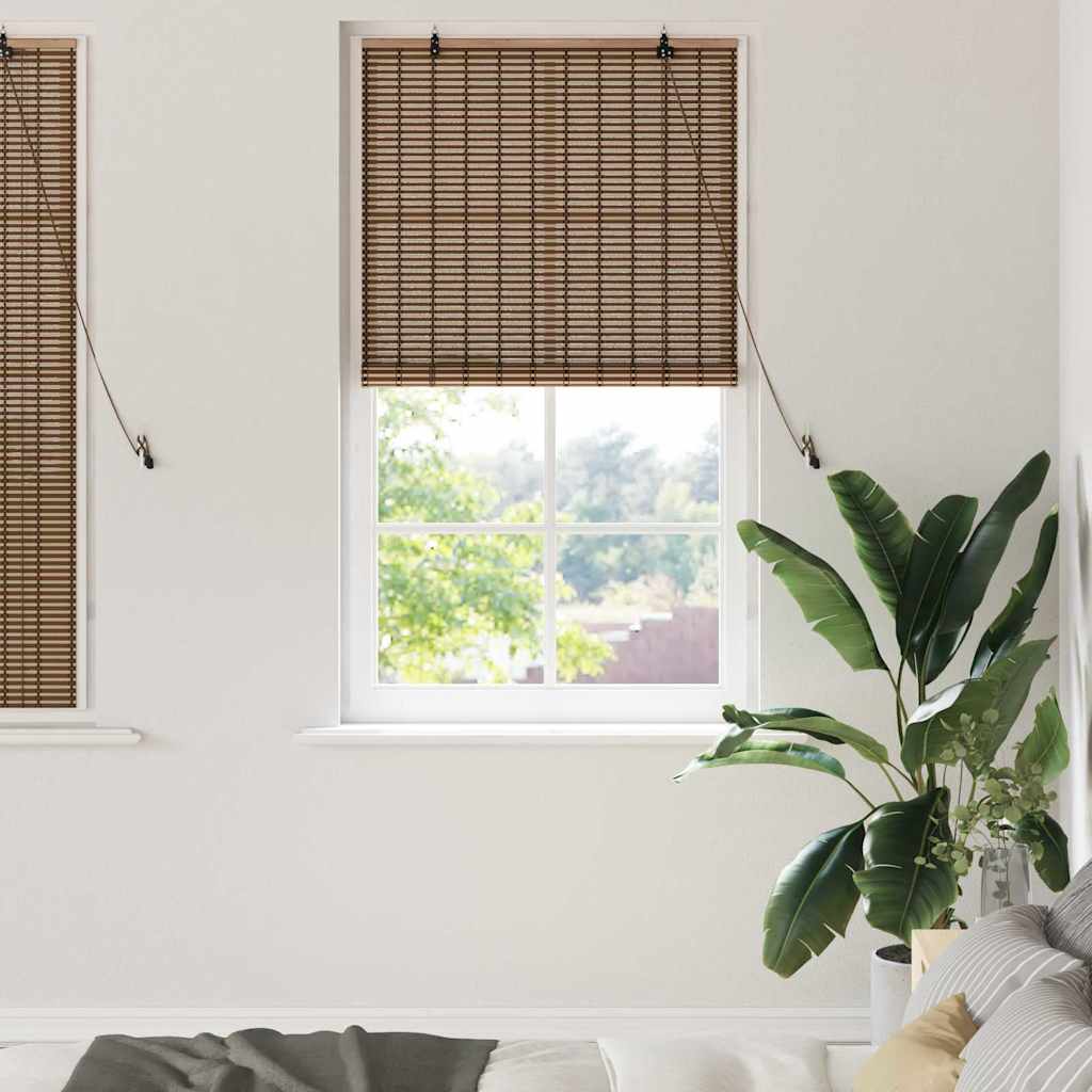 vidaXL Raambuiten & Gordijnen met gordijnen Bruin 60 x 160 cm Bamboe