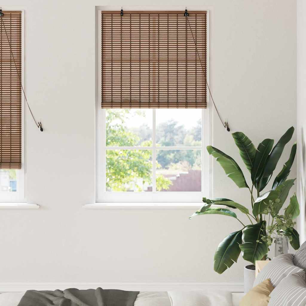 vidaXL Raambuiten & Gordijnen met gordijnen Bruin 60 x 160 cm Bamboe