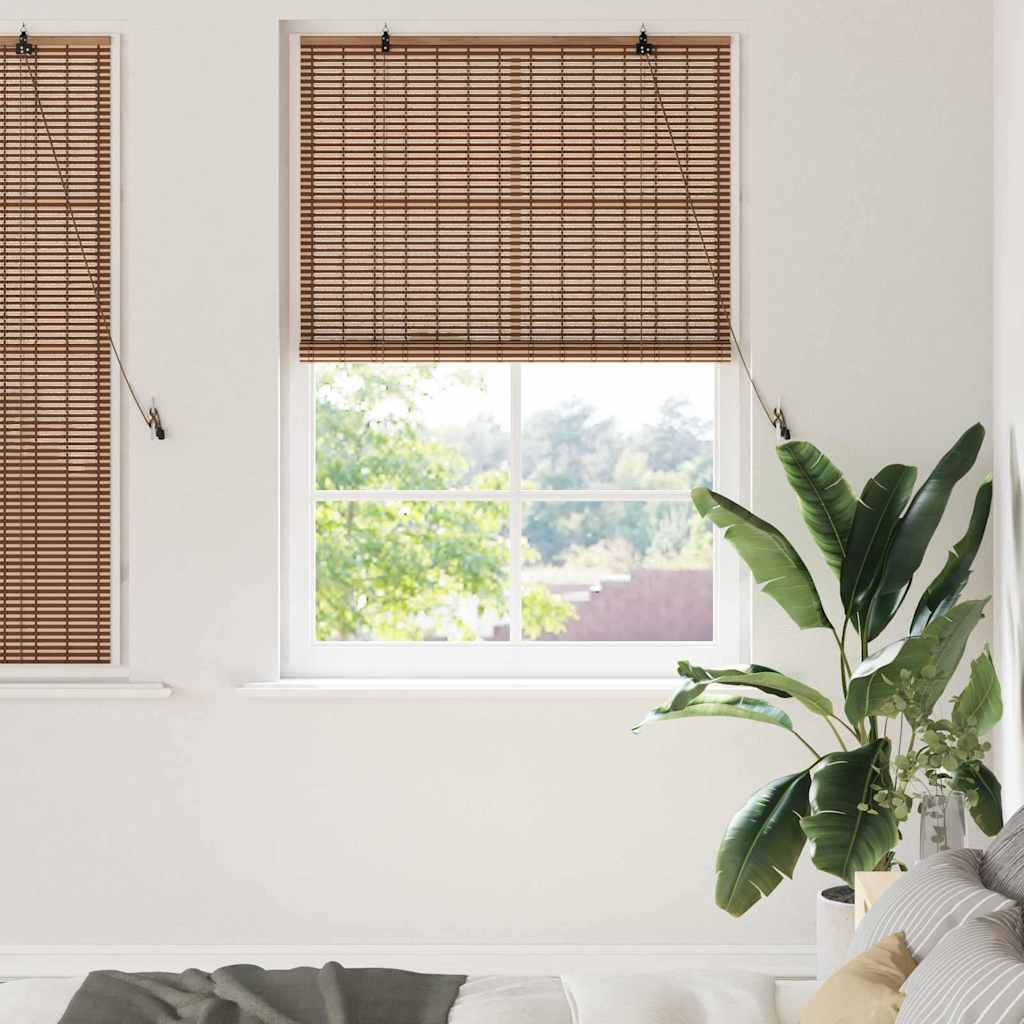 vidaXL Raambuiten & Gordijnen met gordijnen Bruin 60 x 160 cm Bamboe
