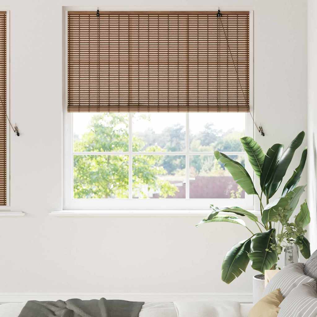 vidaXL Raambuiten & Gordijnen met gordijnen Bruin 60 x 160 cm Bamboe