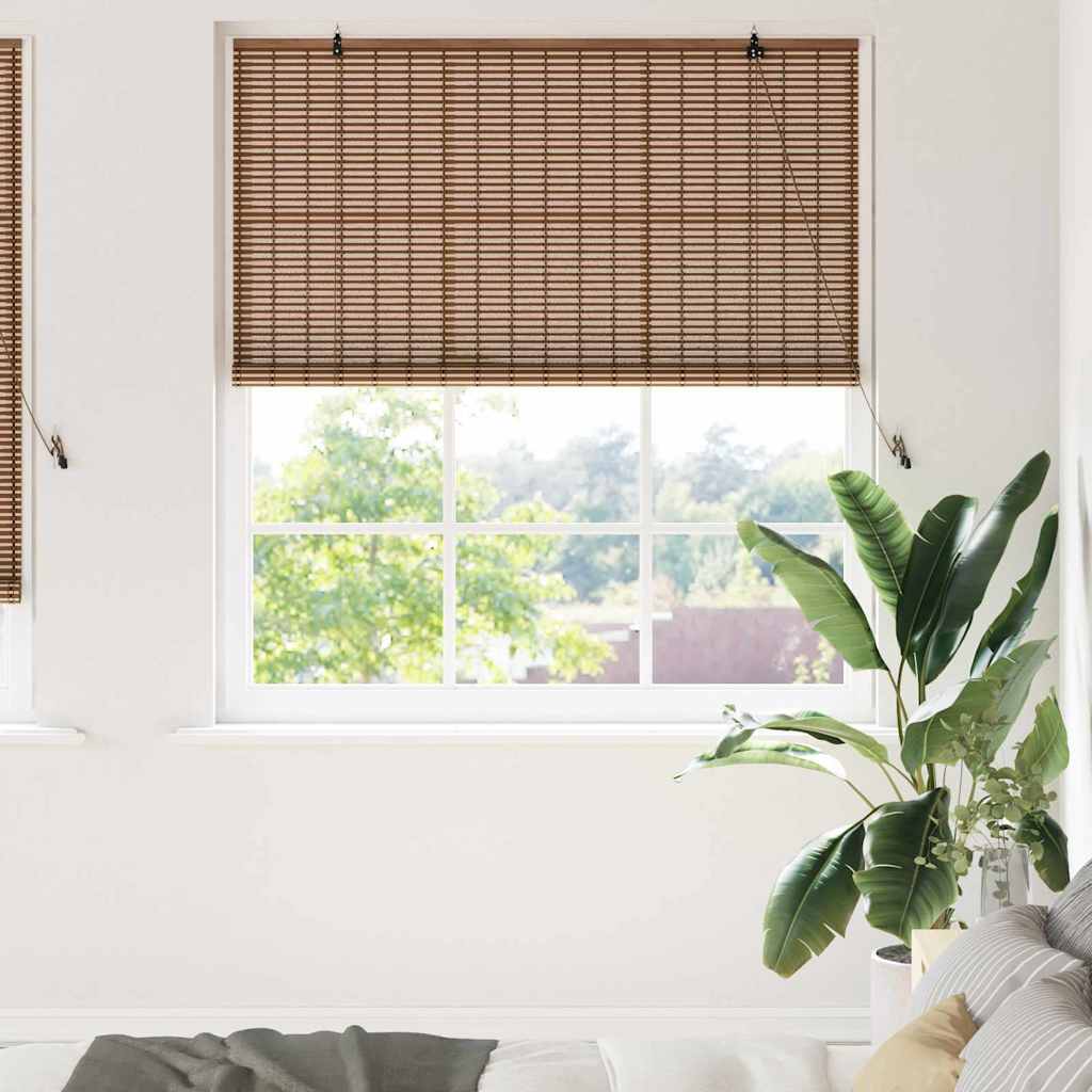 vidaXL Raambuiten & Gordijnen met gordijnen Bruin 60 x 160 cm Bamboe
