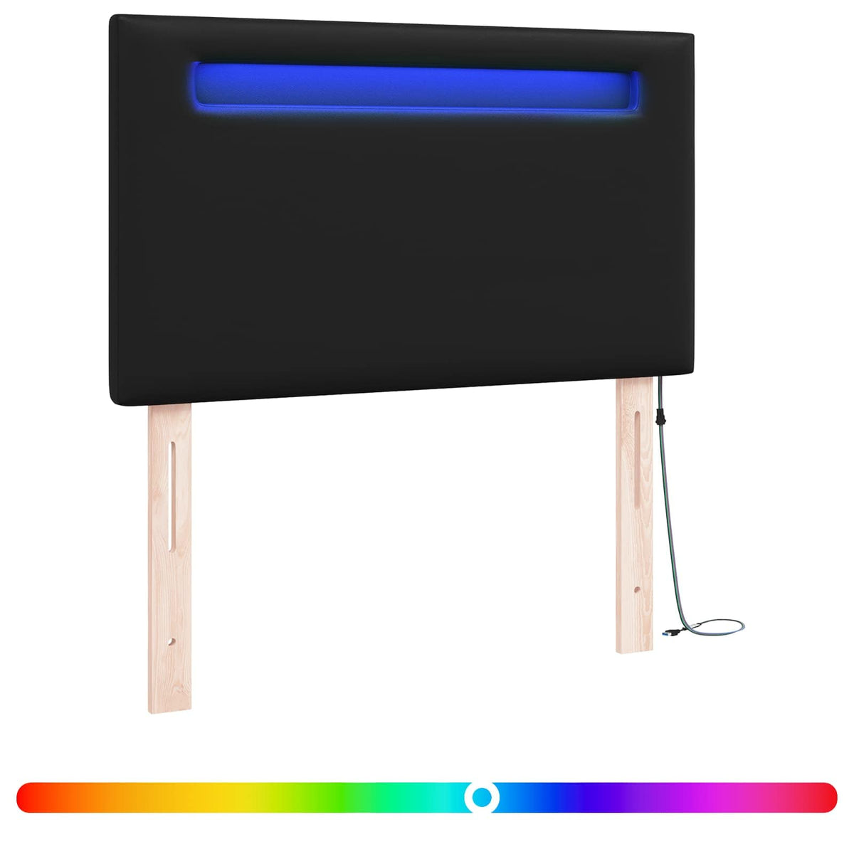 vidaXL Hoofdbord Eenvoudig Ontwerp Zwart 90 cm Faux Leer