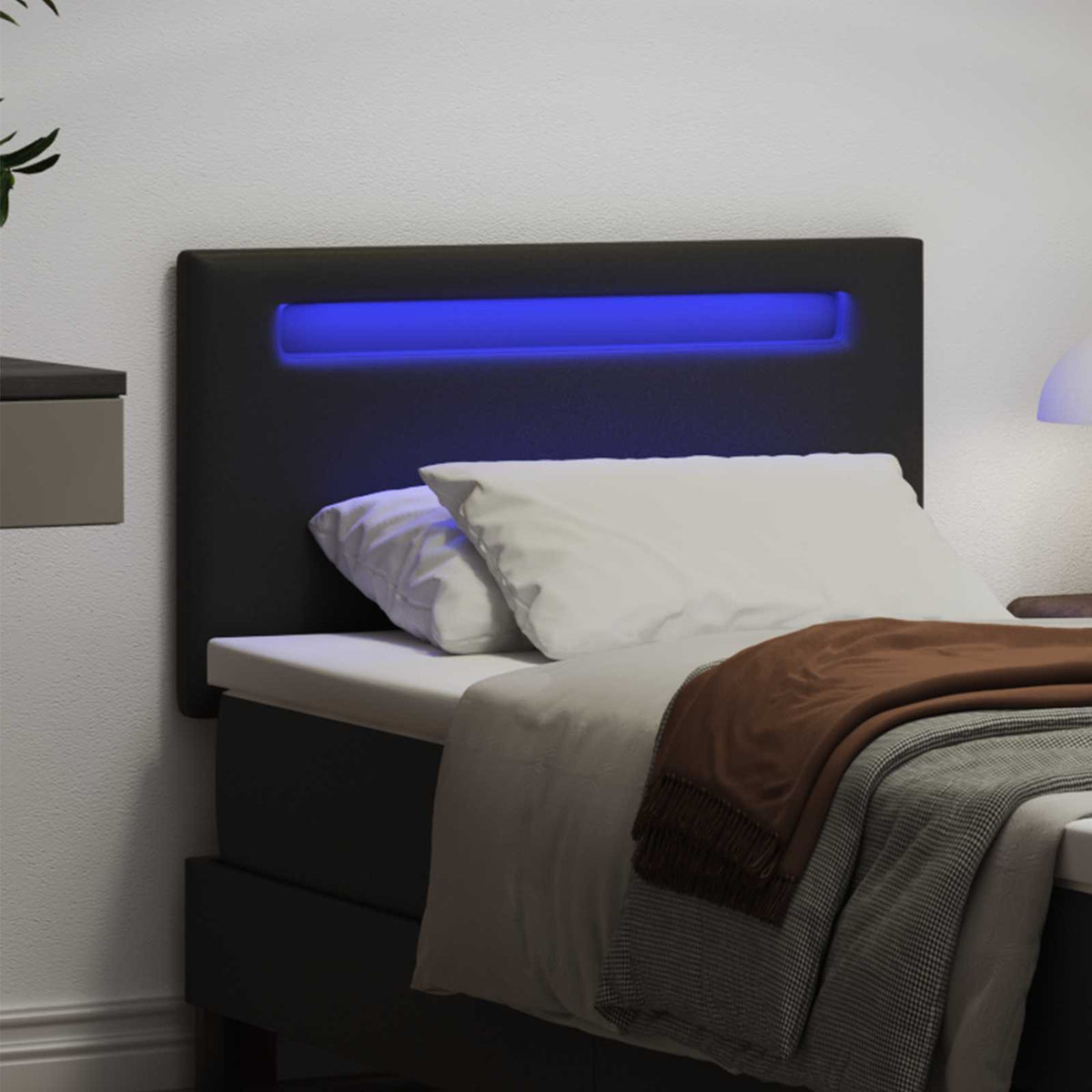 vidaXL Hoofdbord Eenvoudig Ontwerp Zwart 90 cm Faux Leer