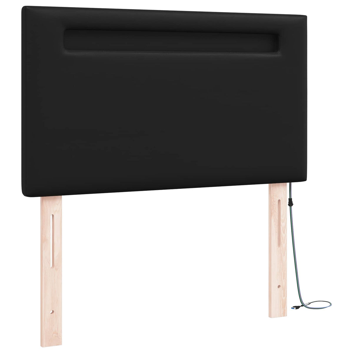 vidaXL Hoofdbord Eenvoudig Ontwerp Zwart 90 cm Faux Leer