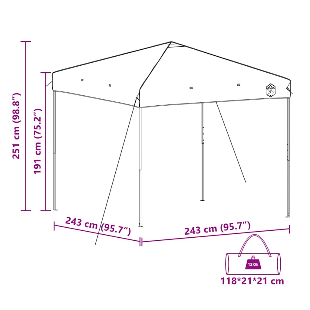 vidaXL Pop-up Luifel Tent Blauw 250 x 250 cm Stof