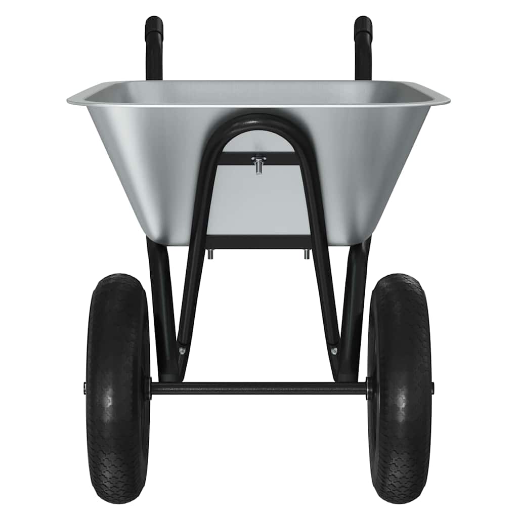 vidaXL Kruiwagen Zilver en Zwart 137 x 60 x 65,5 cm Staal