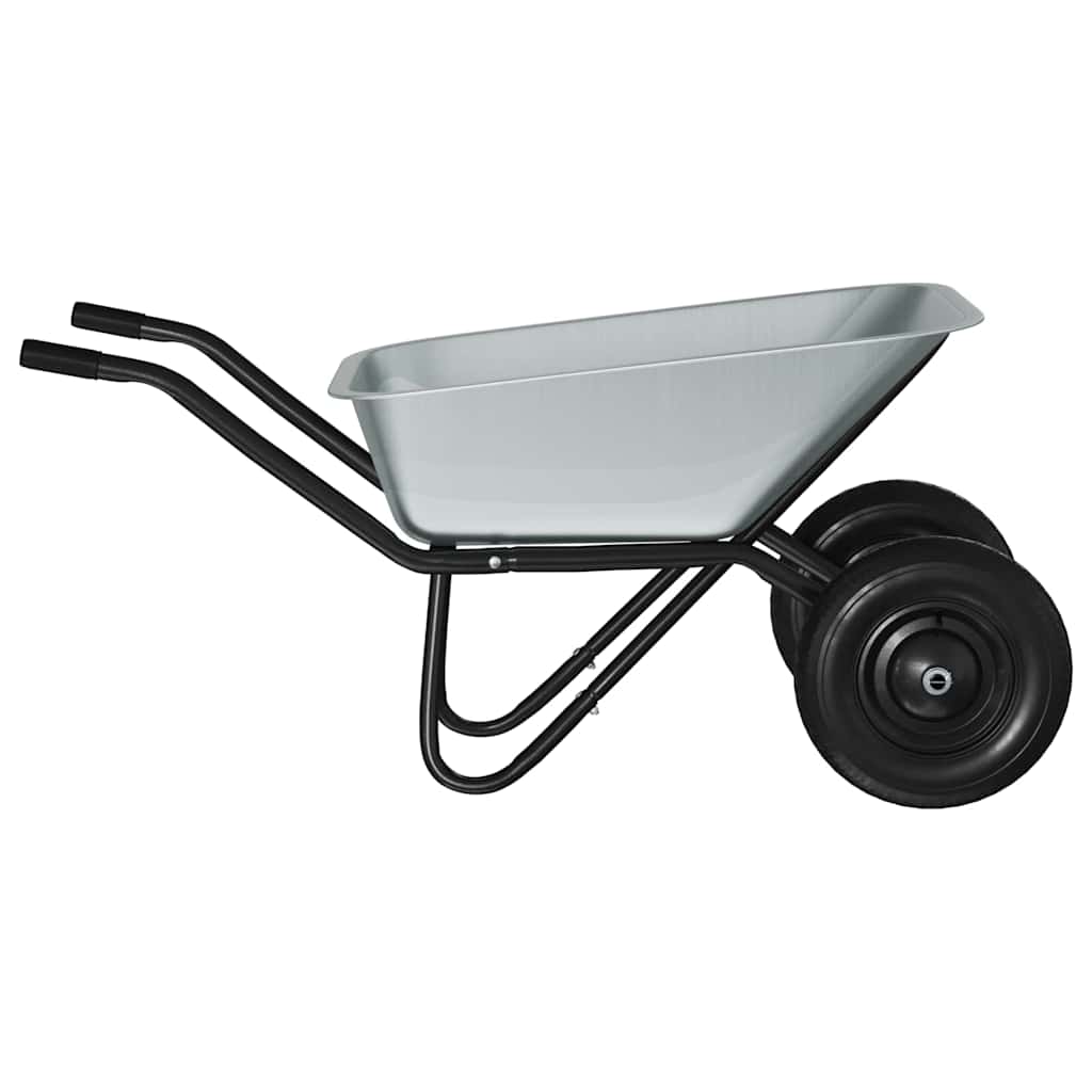 vidaXL Kruiwagen Zilver en Zwart 137 x 60 x 65,5 cm Staal