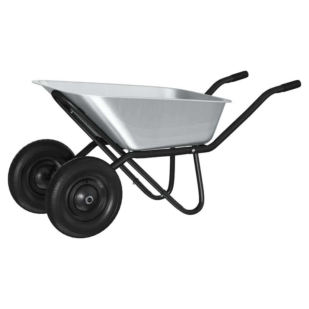 vidaXL Kruiwagen Zilver en Zwart 137 x 60 x 65,5 cm Staal