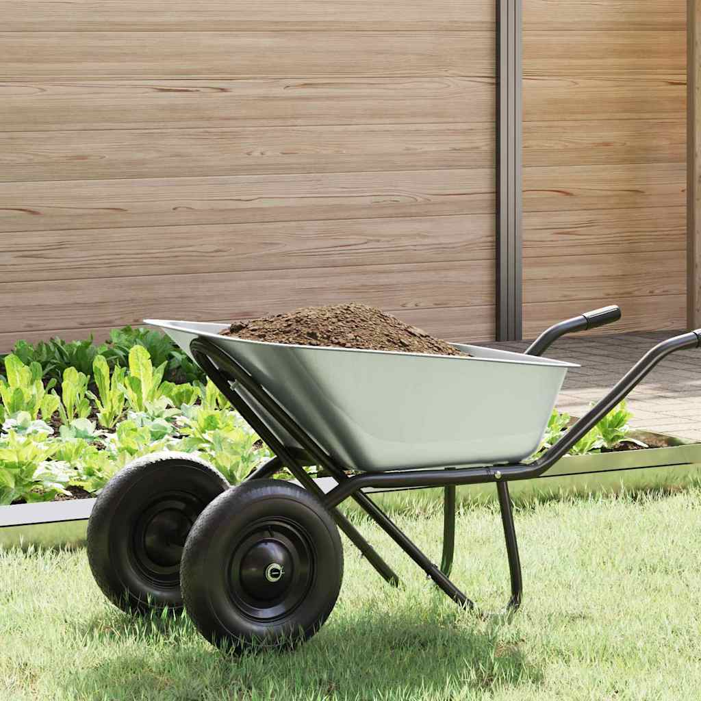 vidaXL Vervanging voor kruiwagenlade Zilver 88 x 60 x 32 cm Staal