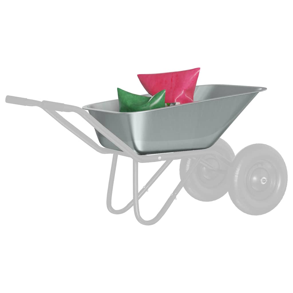 vidaXL Vervanging voor kruiwagenlade Zilver 88 x 60 x 32 cm Staal