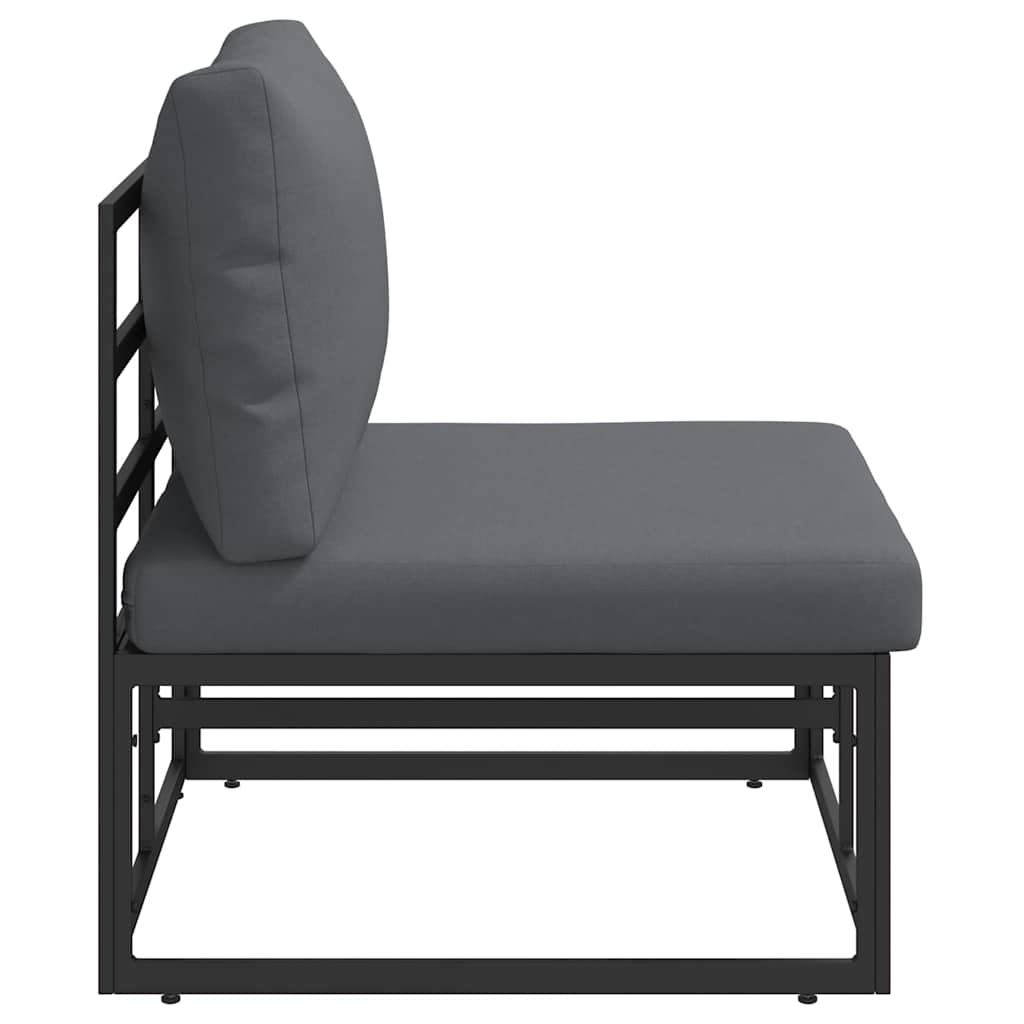 vidaXL Buitenmeubilair met kussen met kussen Zwart Aluminium