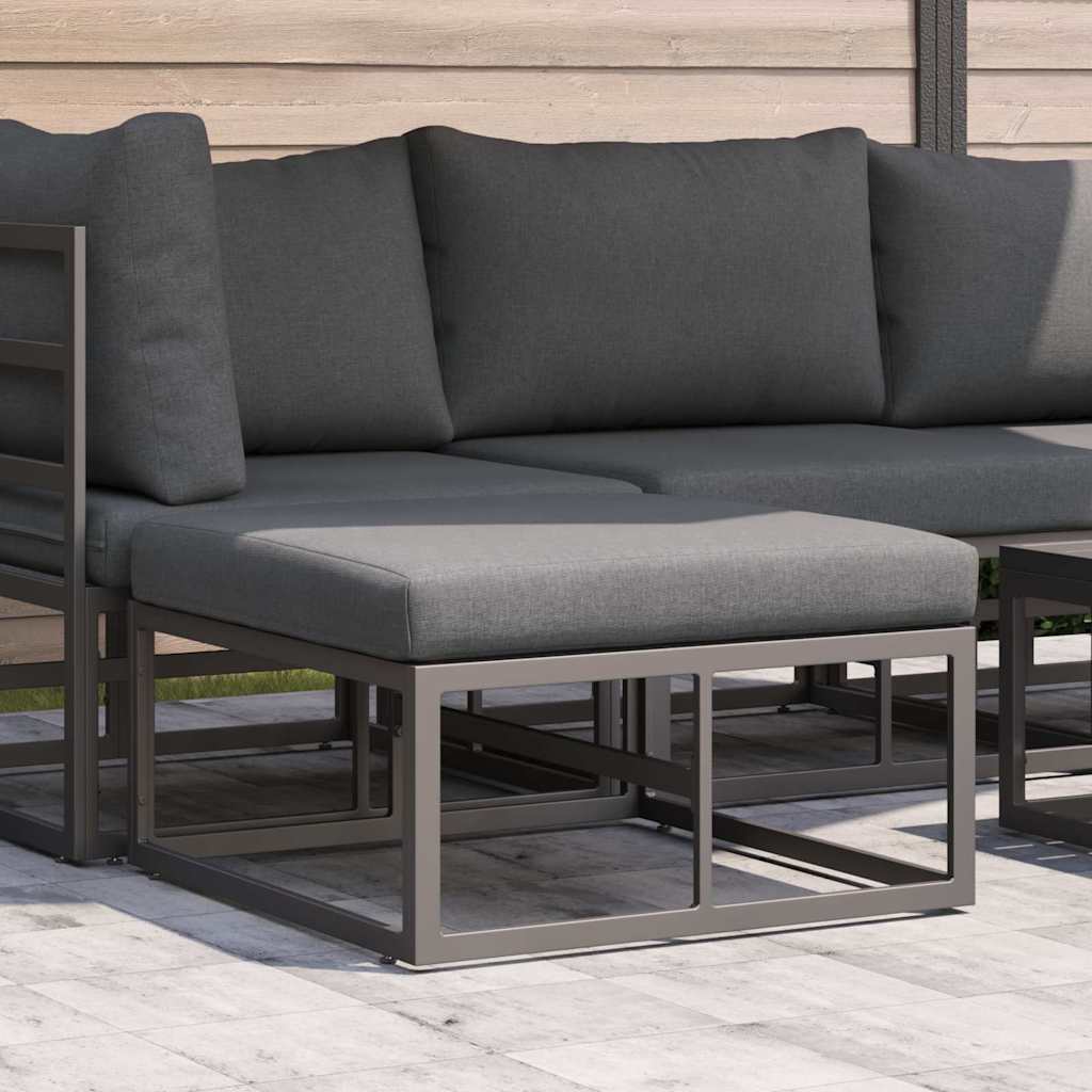 vidaXL Buitenmeubilair met kussen met kussen Zwart Aluminium