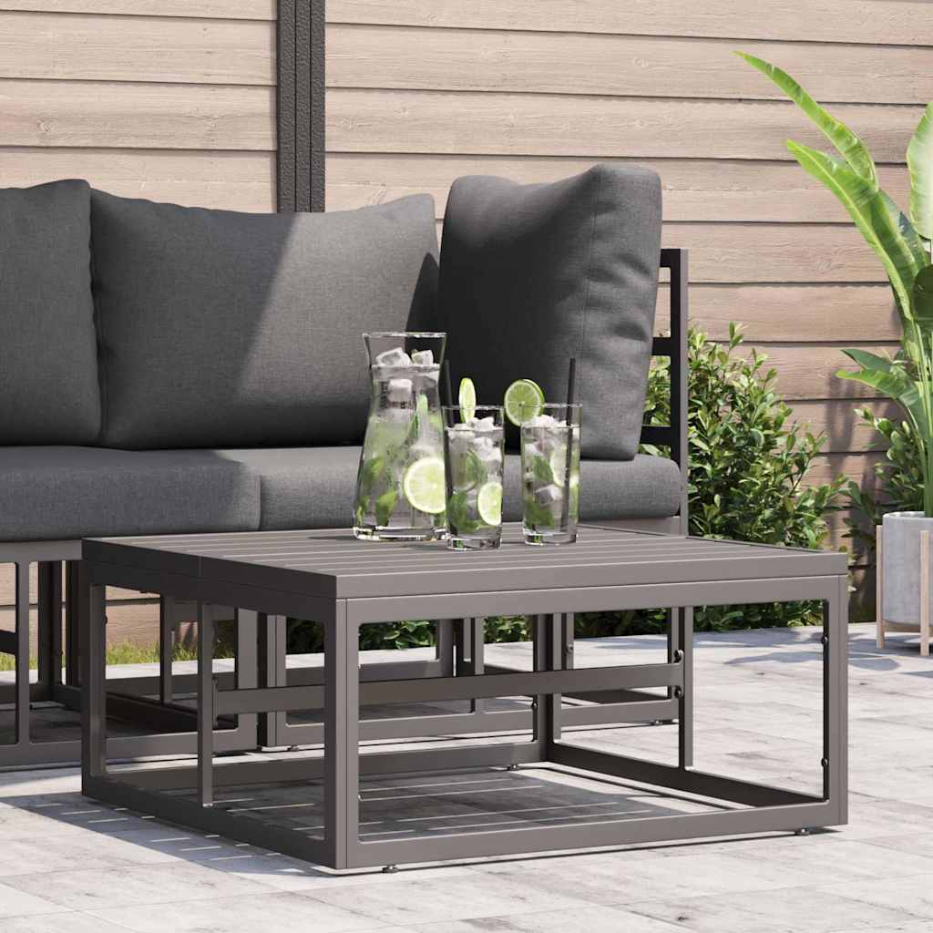 vidaXL Buitenmeubilair met kussen met kussen Zwart Aluminium