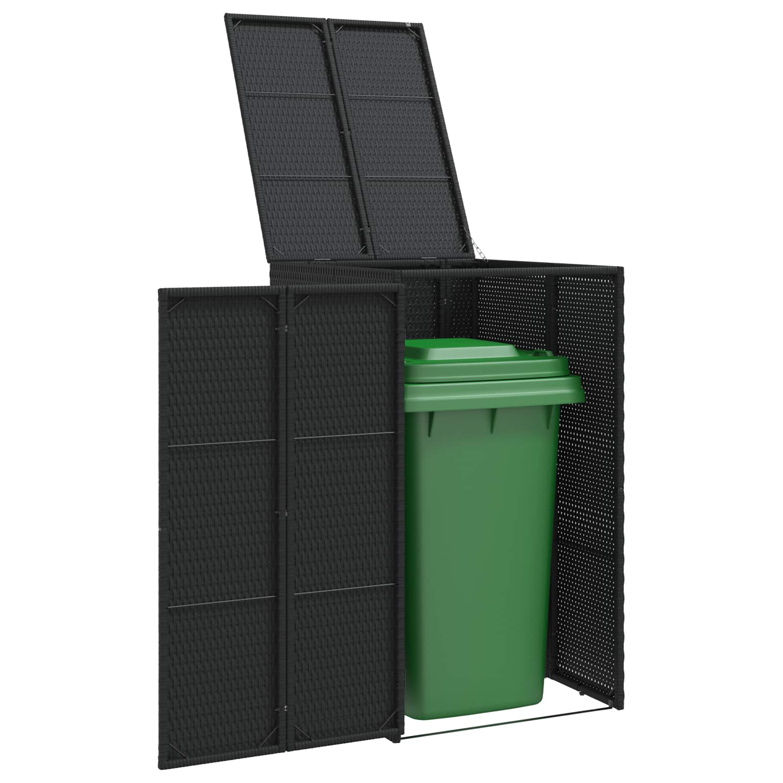 vidaXL Afvalbak Box Zwart 65 x 80 x 115 cm Polyetheen