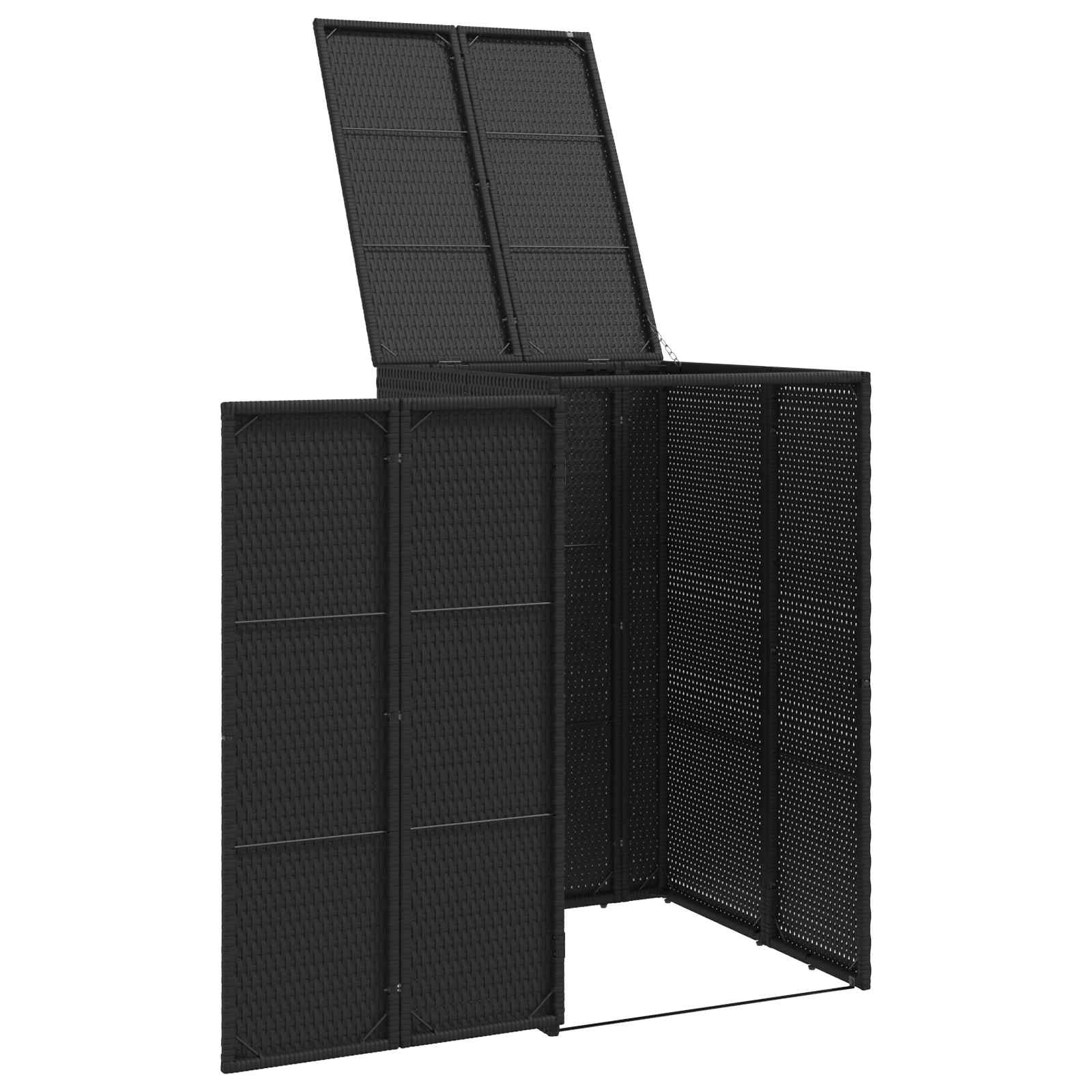 vidaXL Afvalbak Box Zwart 65 x 80 x 115 cm Polyetheen